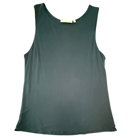 NWOT Sejour Green Sleeveless Blouse with Tiered Beaded Hem Size 1X MSRP $128 - Picture 1 of 8